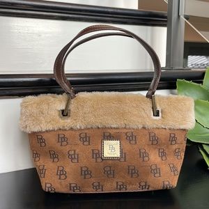 NEW Italian leather designer  handbag purse fur